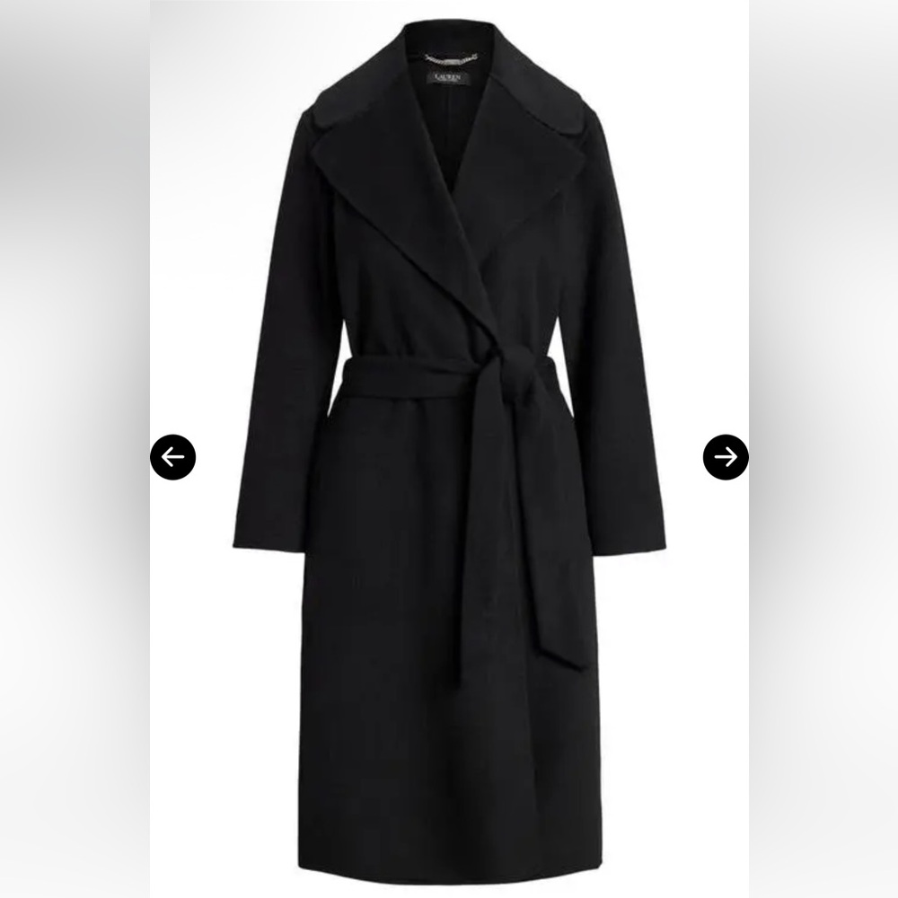 Ralph Lauren Black Women's Wrap Coat - Size small NEW WITH TAGS